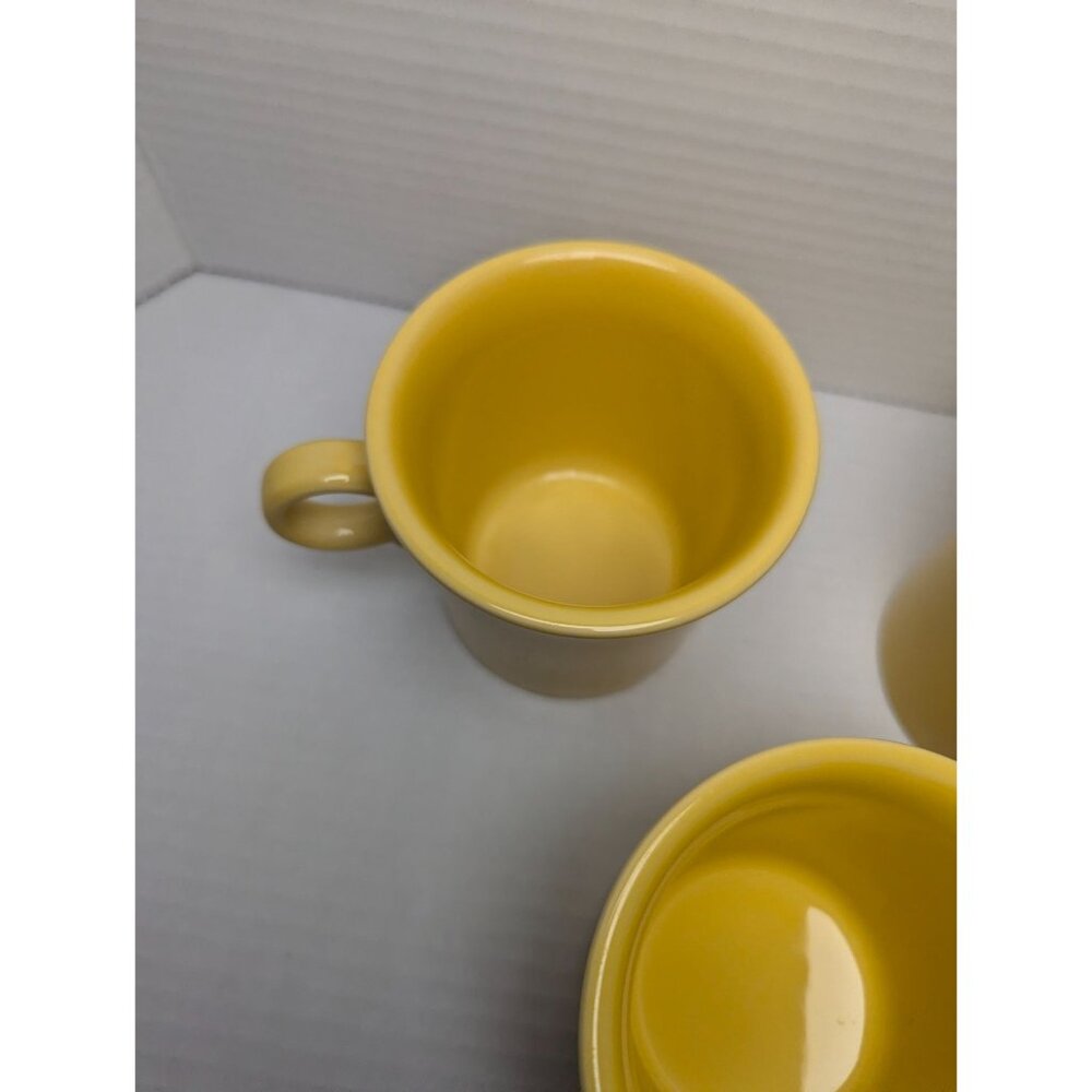 Fiesta Ware Yellow Tom & Jerry lot 3 Coffee Cup Ring handled Mug 3 1/2 in - Picture 4 of 10
